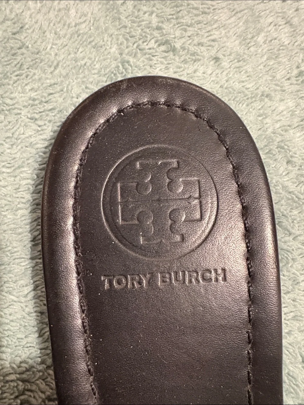Tory Burch Black Leather Medallion Thong Sandals
